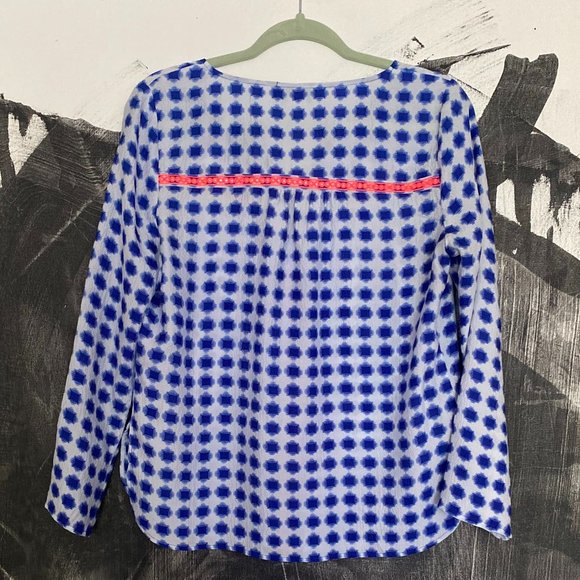 Vineyard Vines | Silk Blouse | Blue and Orange | Size Small - Picture 2 of 7